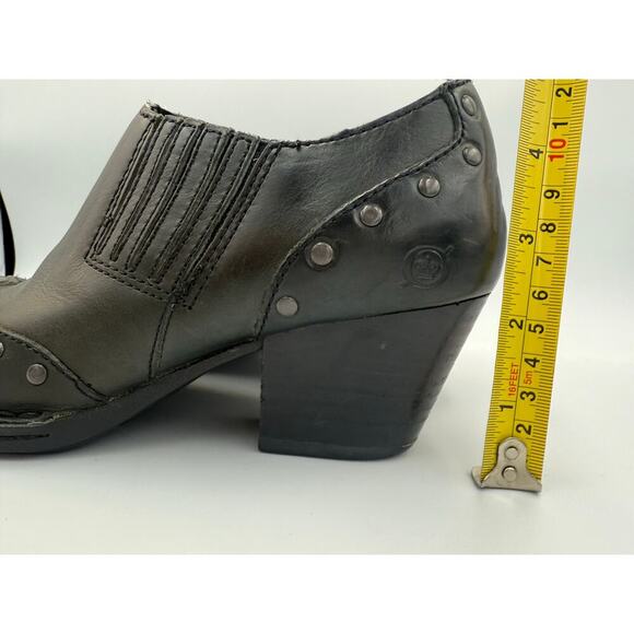 Born Womens Black Size 6‎ 1/2 Booties Western Studded - Picture 2 of 11